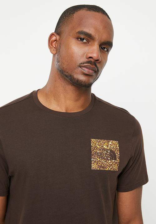 The North Face - M short sleeve tee - coal brown - coal brown water distortion print  