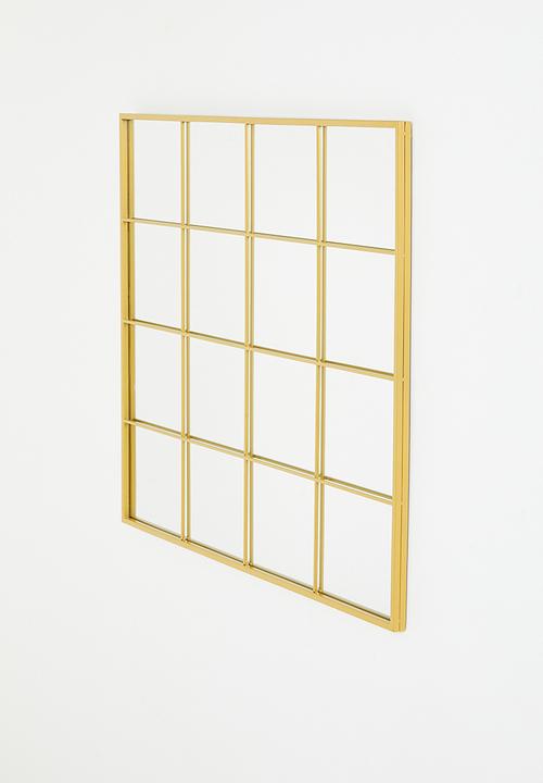Sixth Floor - Mia checked mirror - gold