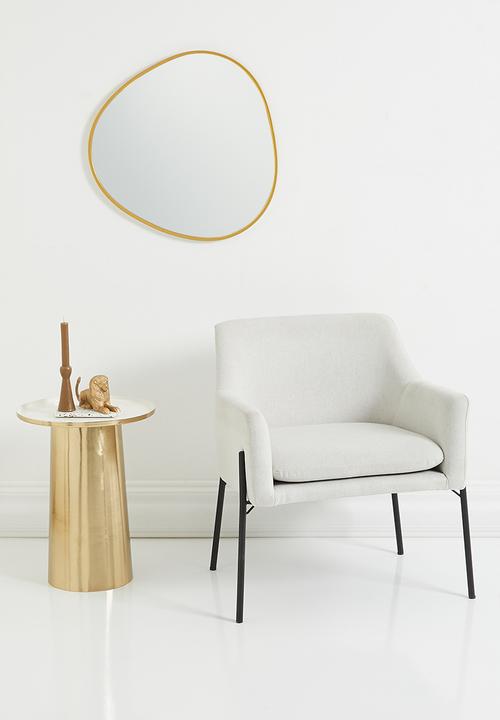 Sixth Floor - Rae organic shaped mirror - gold