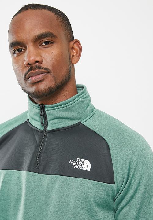 The North Face - M reaxion 1/4 zip fleece - e1 dark sage heather - asphalt grey 