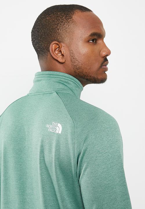 The North Face - M reaxion 1/4 zip fleece - e1 dark sage heather - asphalt grey 