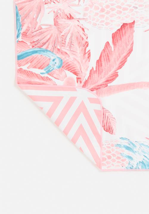 Bobums - Microfibre XL gym towel - pink fern blue bird