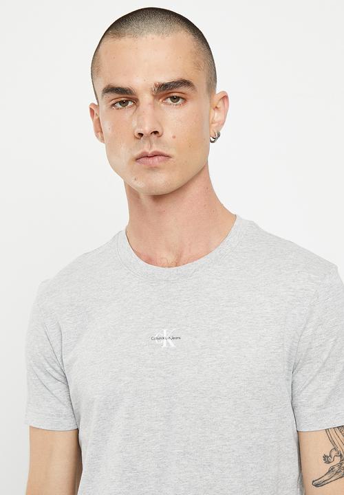 Calvin Klein - Micro monologo tee - light grey heather