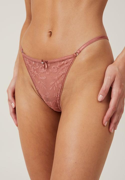 Cotton On - Aurora Lace Tanga G String - Rose Dust