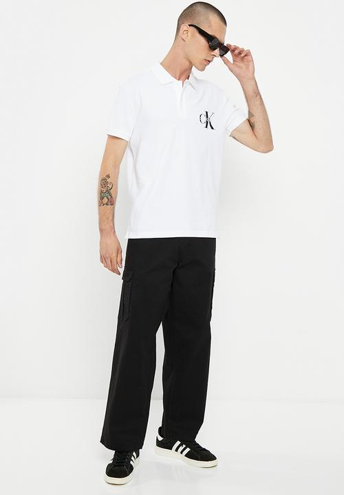 Calvin Klein - Seasonal mono logo polo - bright white