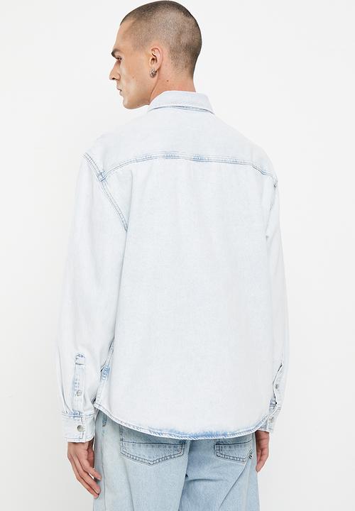 Calvin Klein - Relaxed linear denim shirt - denim light