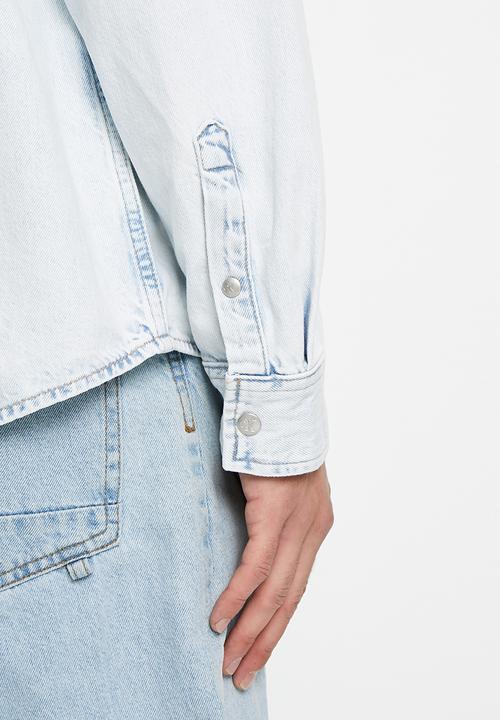Calvin Klein - Relaxed linear denim shirt - denim light