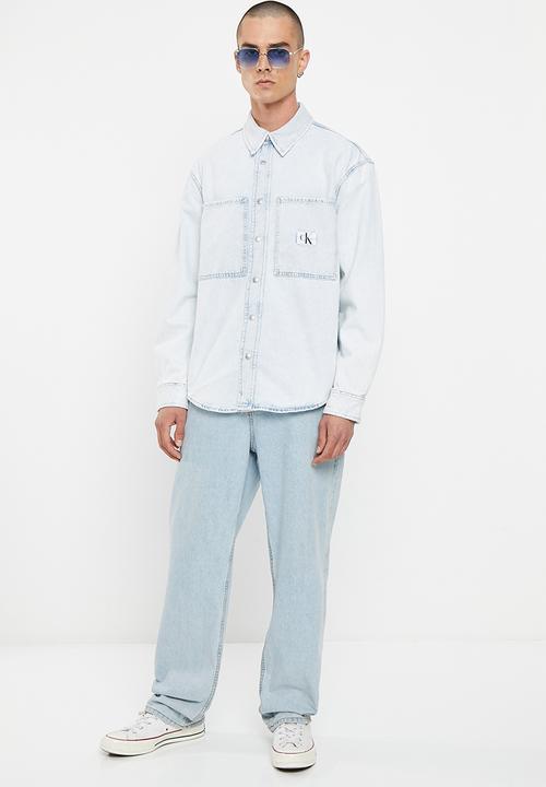 Calvin Klein - Relaxed linear denim shirt - denim light