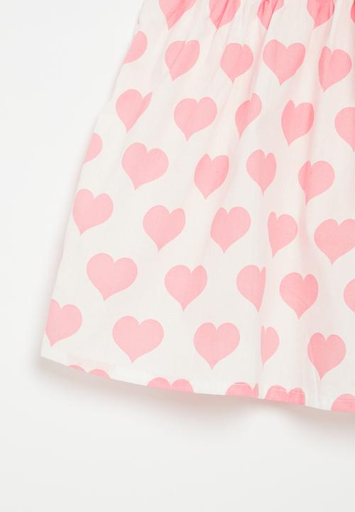 Pop Candy - Frilled sleeve dress - pink and white