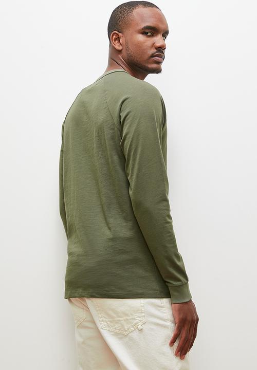 Lark & Crosse - Henk  ls raglan grandpa tee - khaki