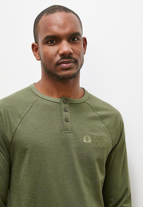 Lark & Crosse - Henk  ls raglan grandpa tee - khaki