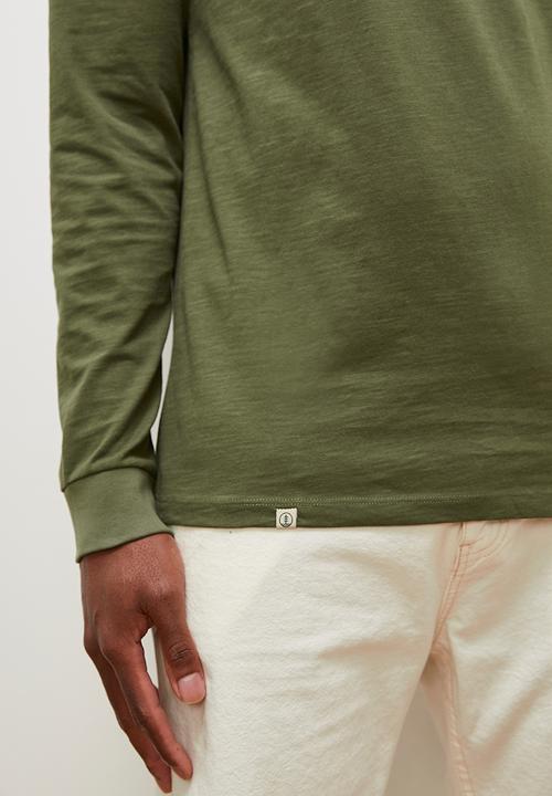 Lark & Crosse - Henk  ls raglan grandpa tee - khaki