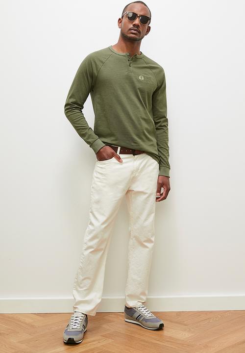 Lark & Crosse - Henk  ls raglan grandpa tee - khaki