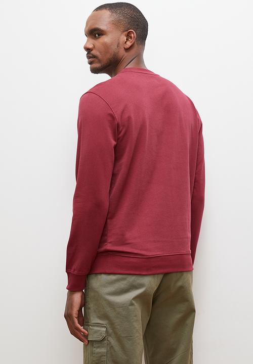 Lark & Crosse - Basic crew neck pullover sueded sweat top - plum