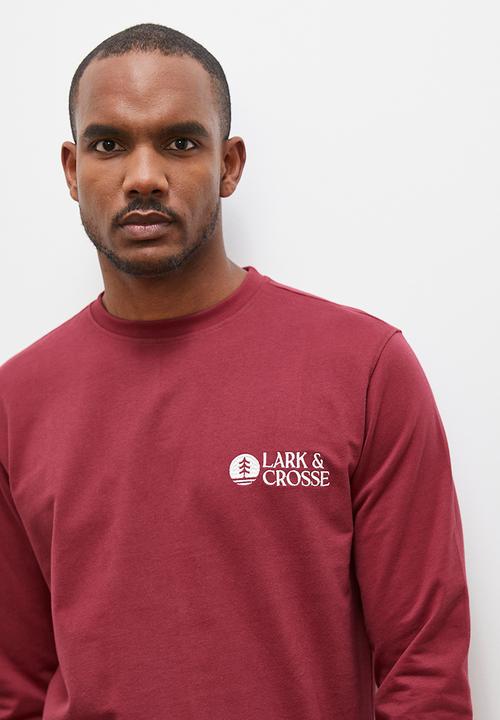 Lark & Crosse - Basic crew neck pullover sueded sweat top - plum