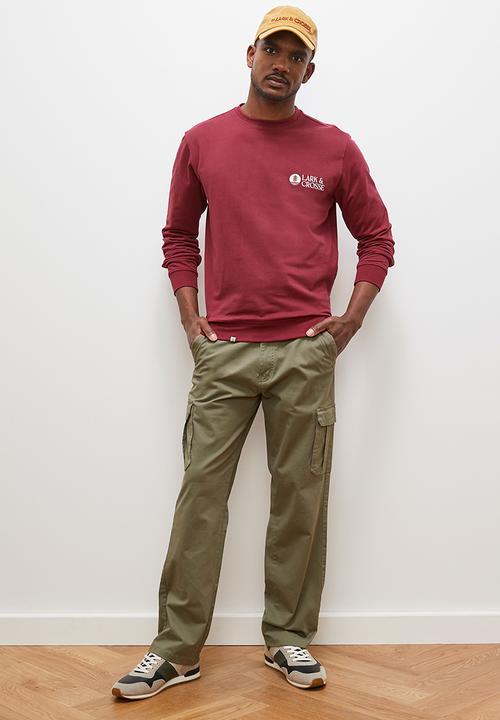 Lark & Crosse - Basic crew neck pullover sueded sweat top - plum