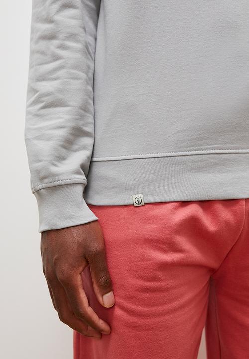 Lark & Crosse - Basic crew neck pullover sueded sweat top - grey