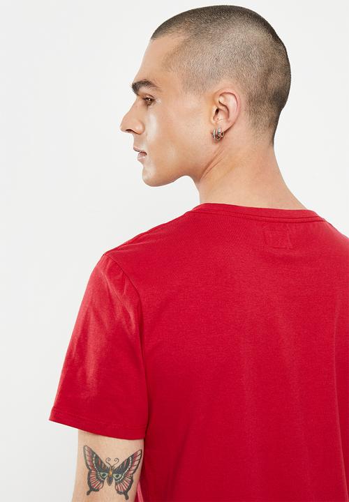 GUESS - ES short sleeve pima emb logo crew - downtown red