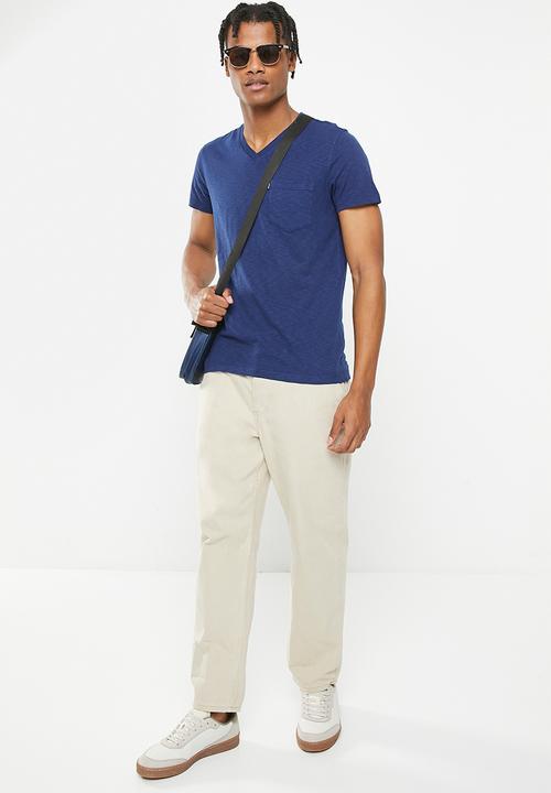 Superdry. - Pocket v neck - pilot mid blue