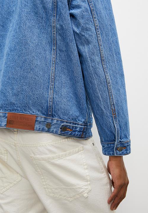 STYLE REPUBLIC - Denim oversize trucker - mid wash blue