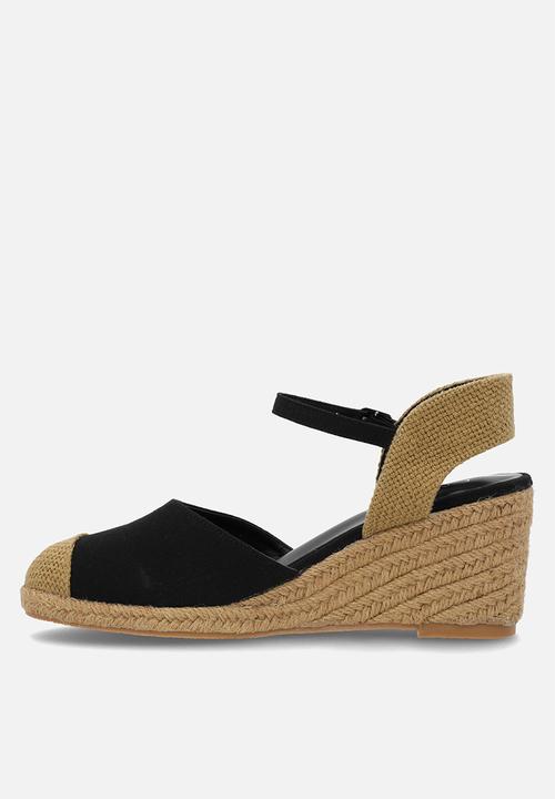 edit - Neliah wedge espadrille - black