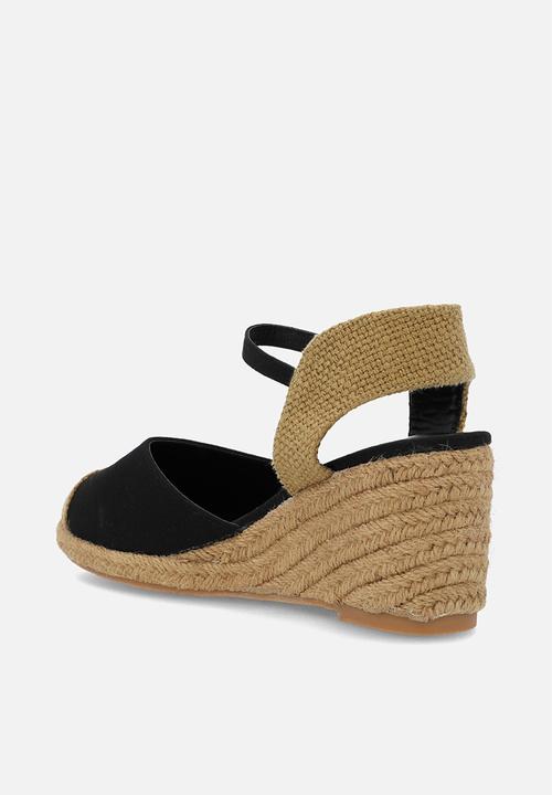 edit - Neliah wedge espadrille - black
