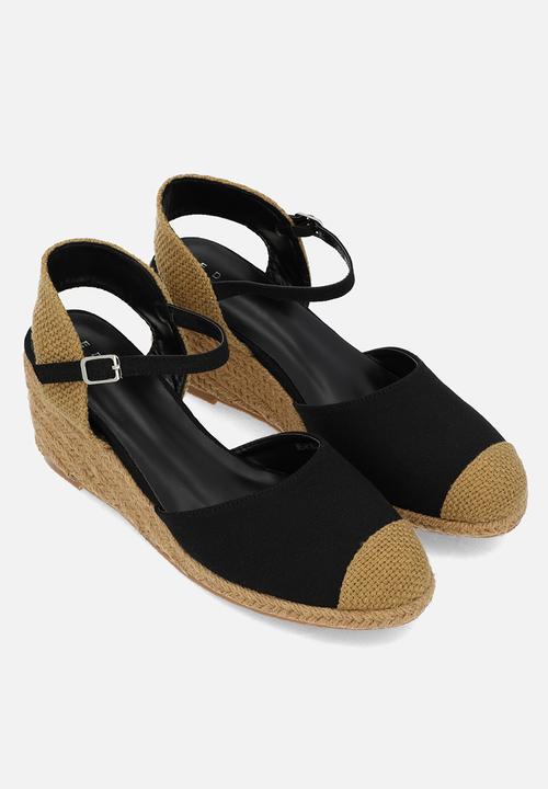 edit - Neliah wedge espadrille - black