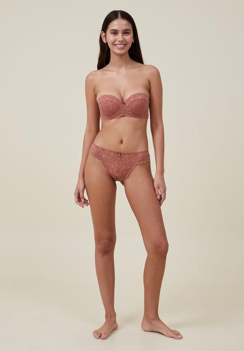 Cotton On - Aurora lace bikini - rose dust