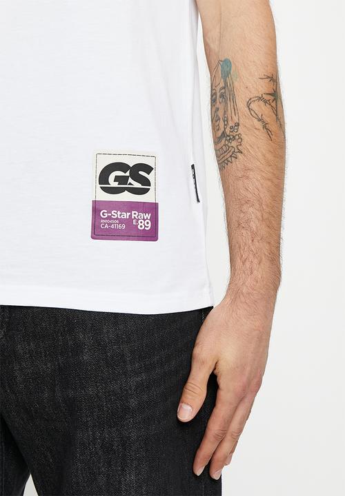 G-STAR - Back gr slim r t Compact jersey o - white