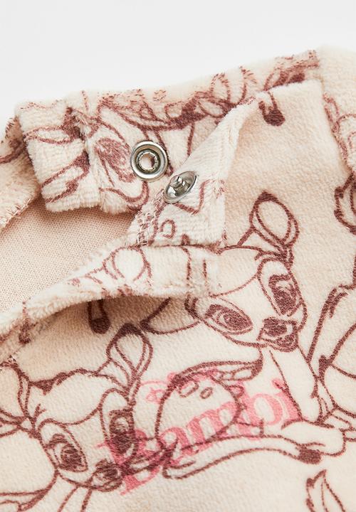 H&M - 2-Piece printed cotton set - light beige/bambi