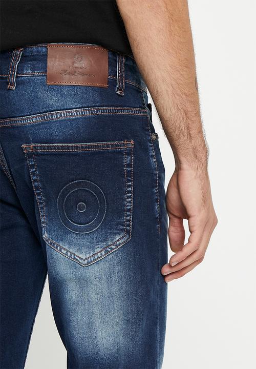 Ben Sherman - Rip & repair denim jeans - mid blue