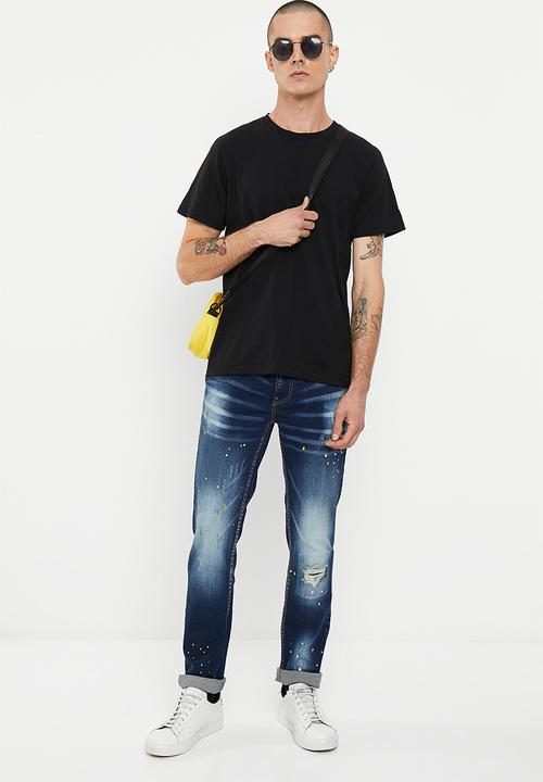 Ben Sherman - Rip & repair denim jeans - mid blue