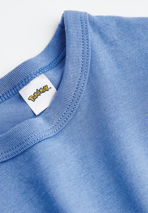 H&M - Printed cotton T-shirt - blue/pokémon 