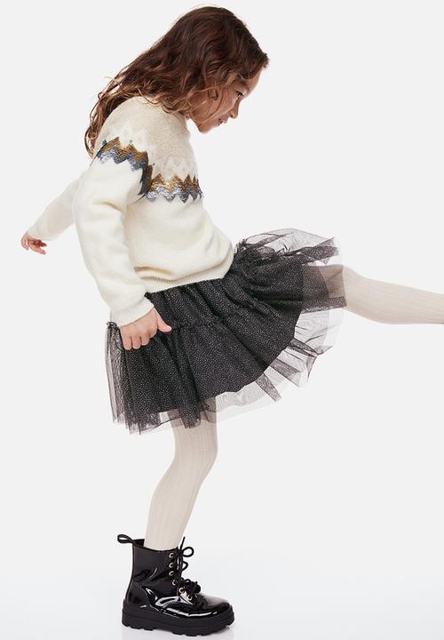 H&M - Tulle skirt - dark grey / spotted 