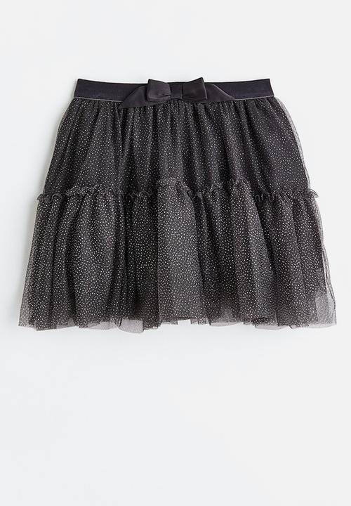 H&M - Tulle skirt - dark grey / spotted 