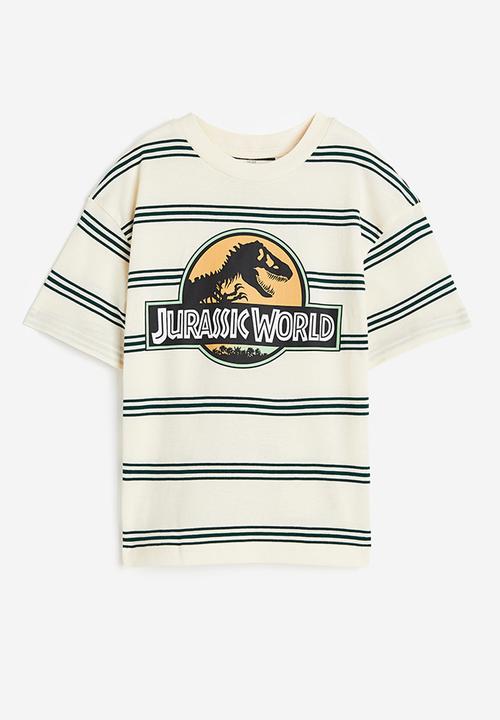 H&M - Printed T-shirt - natural white/jurassic world 