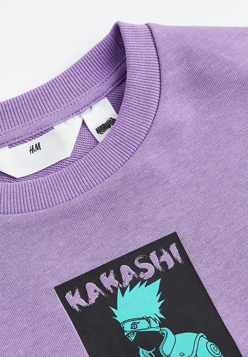 H&M - Printed sweatshirt - light purple/naruto