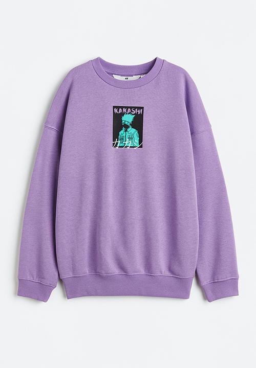 H&M - Printed sweatshirt - light purple/naruto