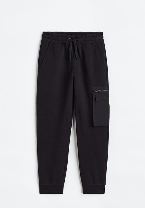 H&M - Loose fit cargo joggers - black