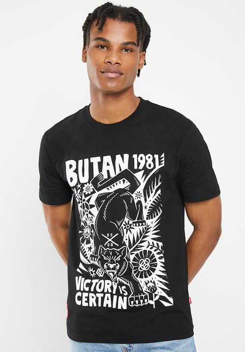 Butan - Panthers woodcut oversized T-shirt - black