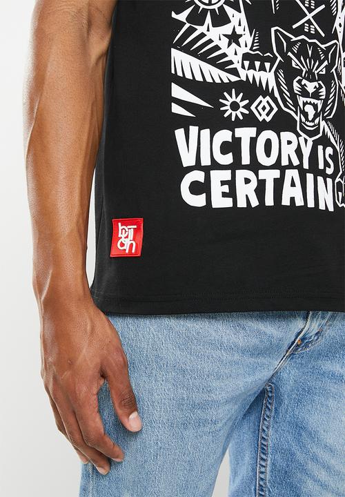 Butan - Panthers woodcut oversized T-shirt - black