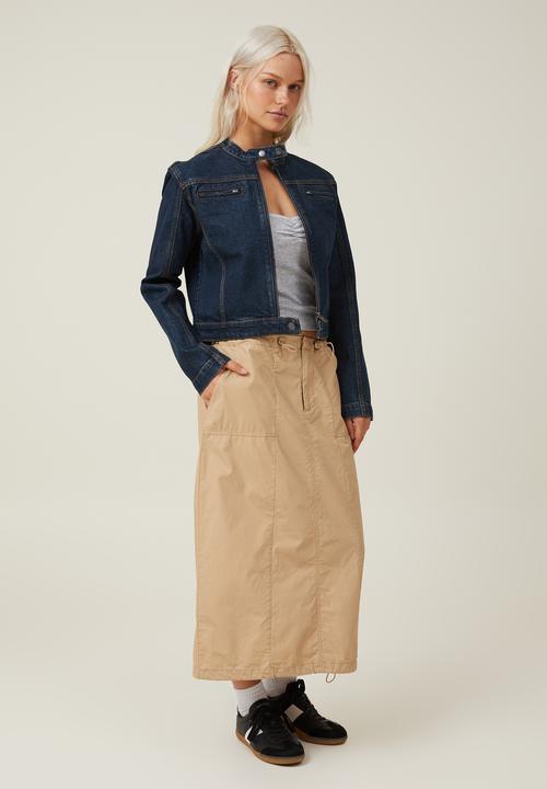 Cotton On - Denim moto jacket - mistic blue