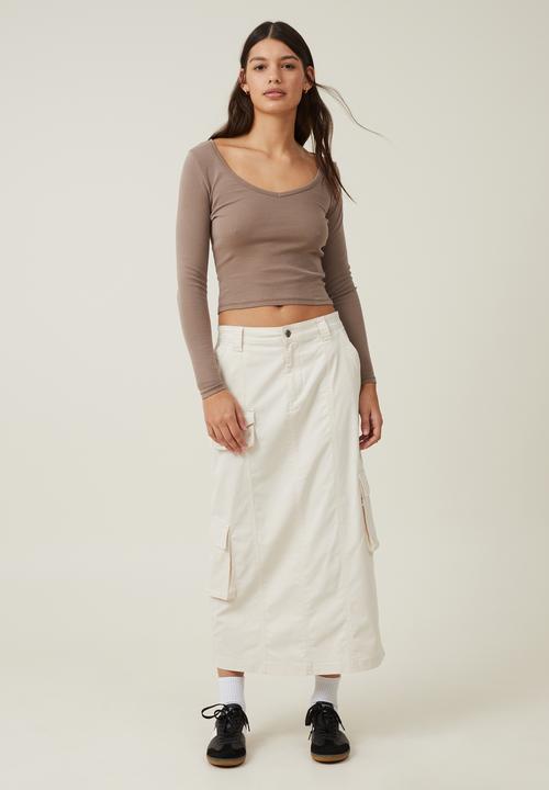 Cotton On - Hayden utility maxi skirt - dove grey