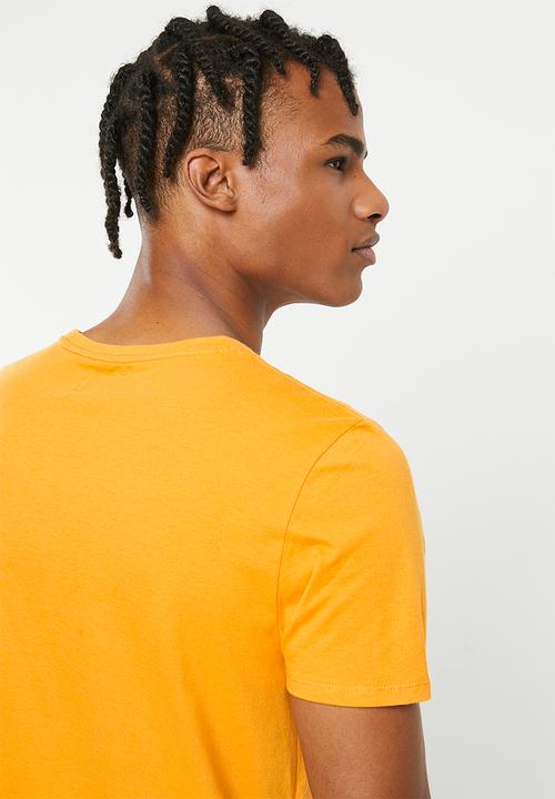 GUESS - Embroidered pima logo tee - burned caramel