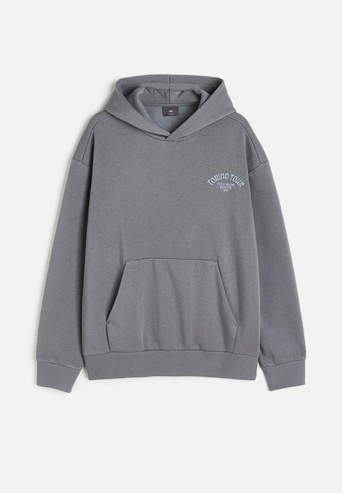 H&M - Relaxed fit printed hoodie - grey / torino tour 