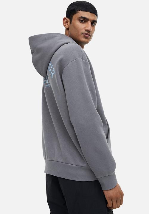 H&M - Relaxed fit printed hoodie - grey / torino tour 