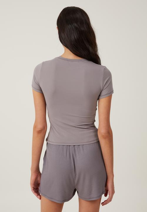 Cotton On - Soft lounge fitted T-Shirt - desert grey