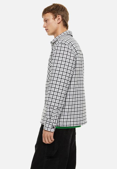 H&M - Padded overshirt - grey/white checked