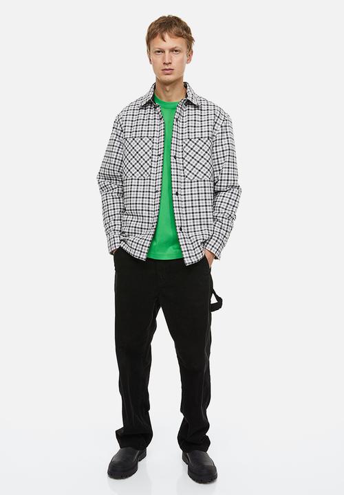 H&M - Padded overshirt - grey/white checked