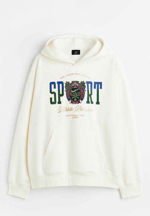 H&M - Oversized fit hoodie - cream/sport 